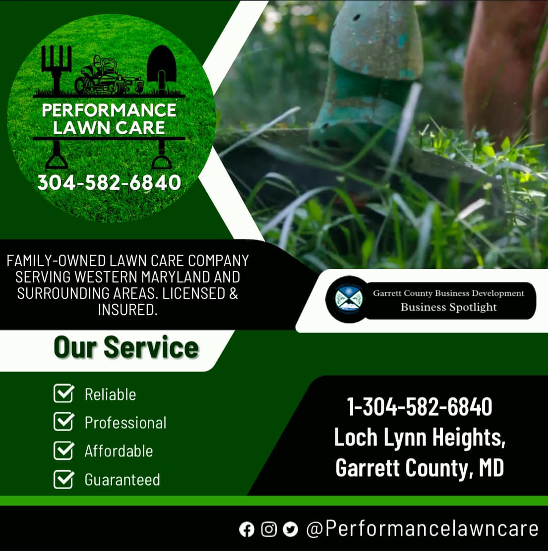 Today's Business Spotlight 🌲 is on Performance Lawn Care!
Visit them at www.facebook.com/profile.php?id=100088544991721 or Performance Lawn Care
Follow us to see more daily Garrett County Business Spotlights!
If you are interested in having your business featured contact Connor Norman at cnorman@garrettcountymd.gov. #businessdevelopment #garrettcountymd